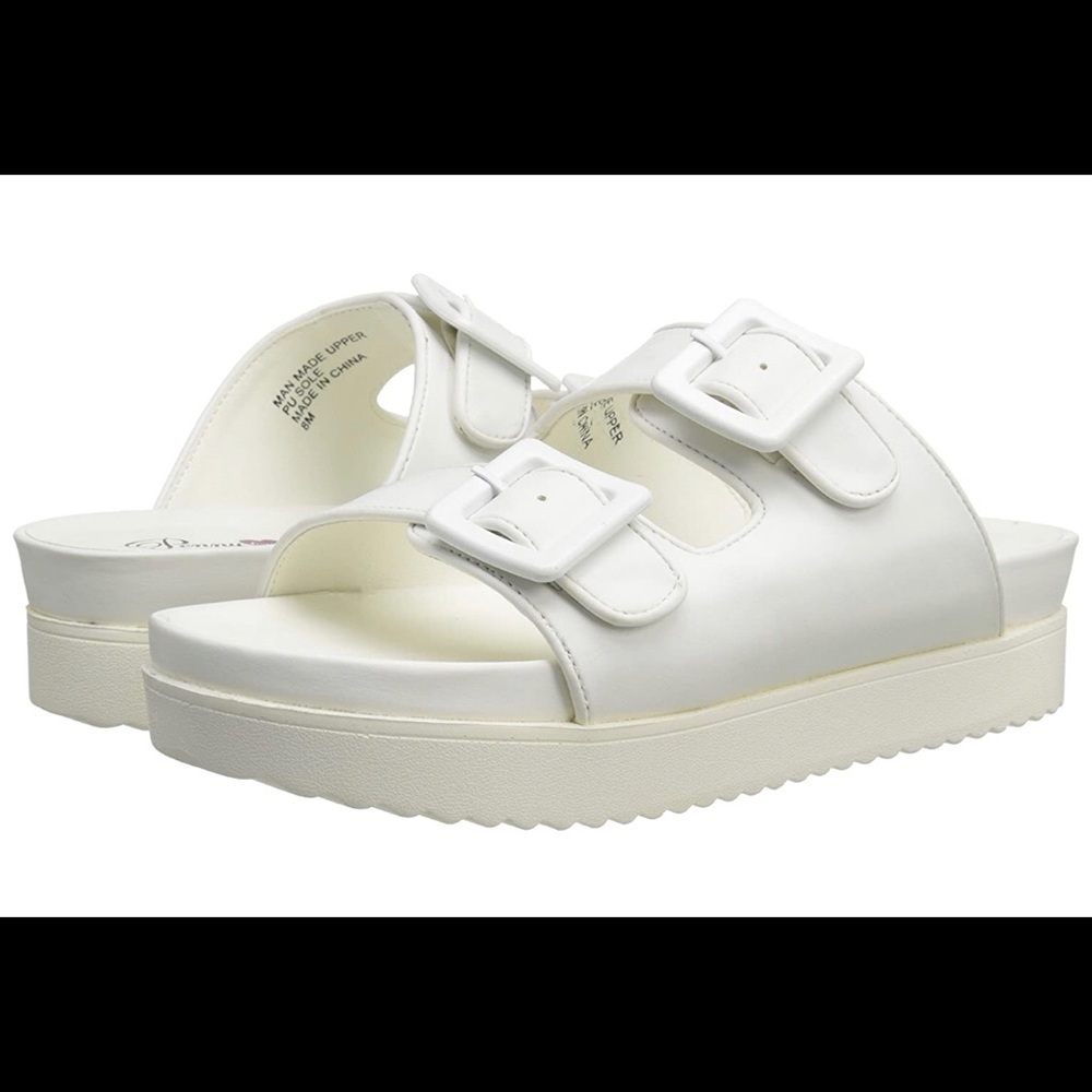 Penny Loves Kenny white Mystic women sandals Sz 8M